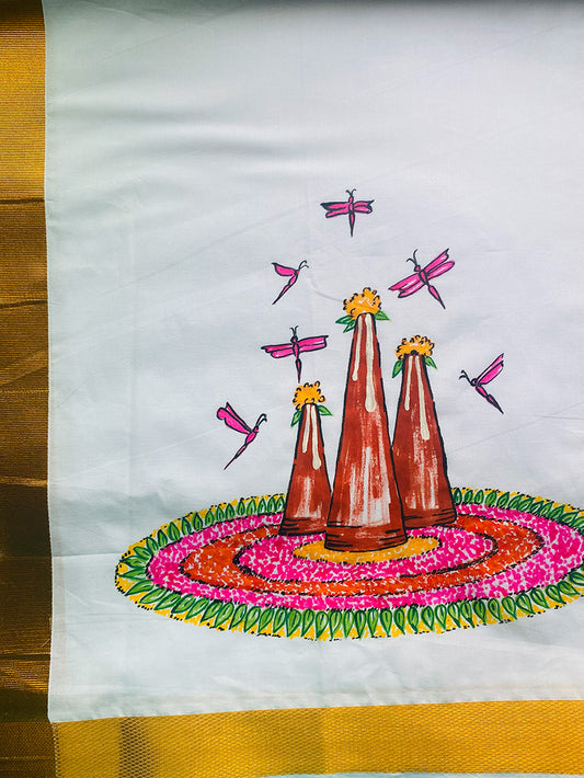 Onathappan - Handpainted Dhoti