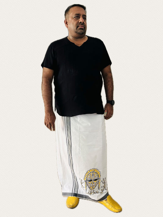 African Mask - Handpainted Dhoti