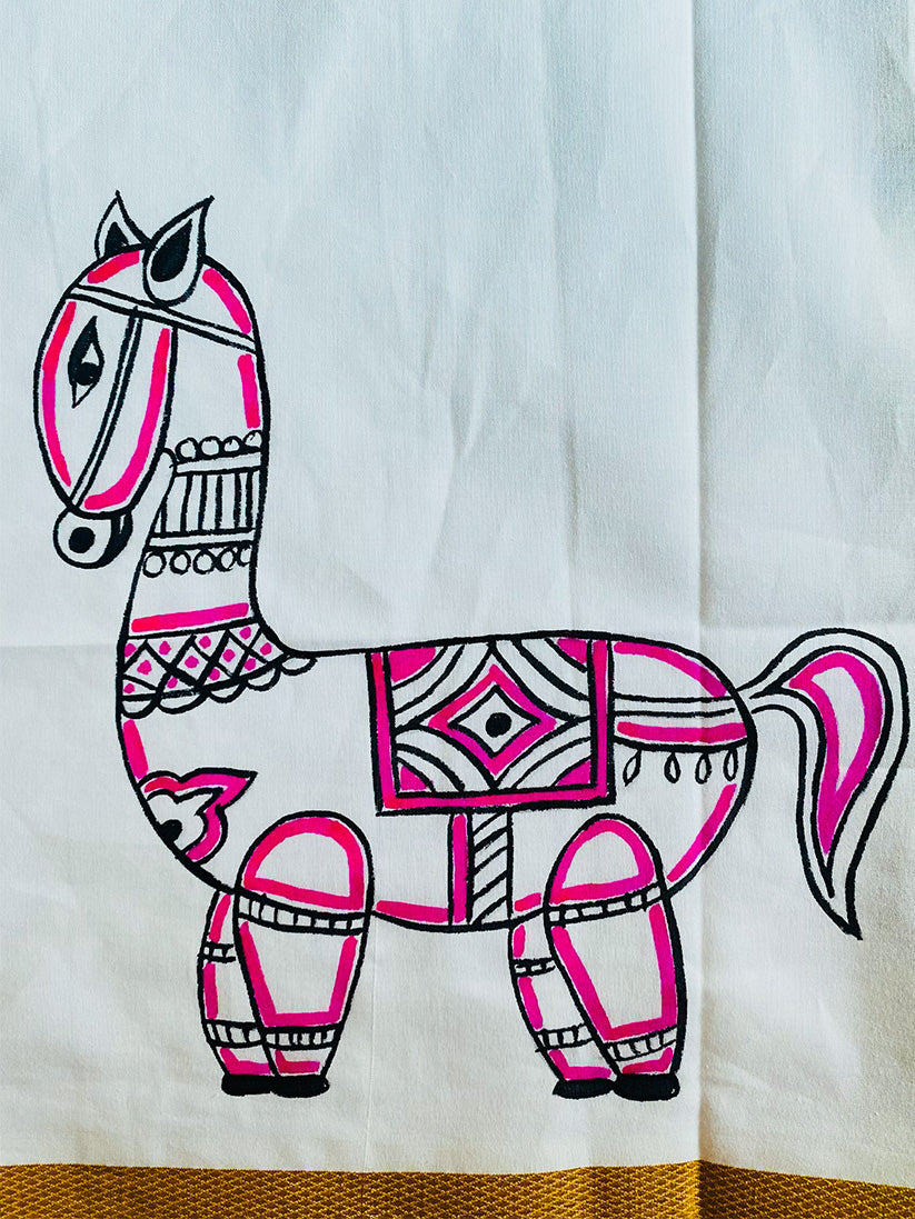 Aanamayilottagam 2 - Handpainted Dhoti