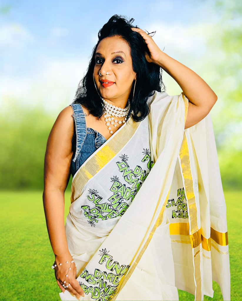 Badass Saree - Handpainted Saree