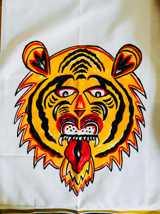 Pulikkali -  Handpainted Dhoti