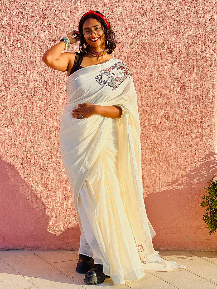 Amy Winehouse - Handpainted Saree