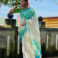 Bleeding flower 1 - Handpainted Saree