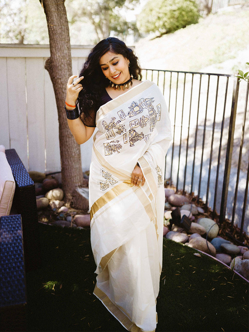 Bangelore Diaries - Handpainted Saree