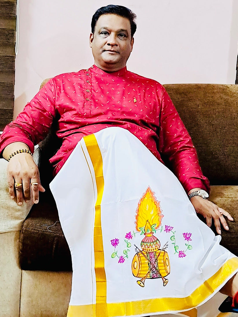 Maangalyam 4 - Handpainted Dhoti