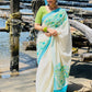 Bleeding flower 1 - Handpainted Saree