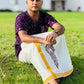 Mayilpeeli - Handpainted/ Handprinted Dhoti