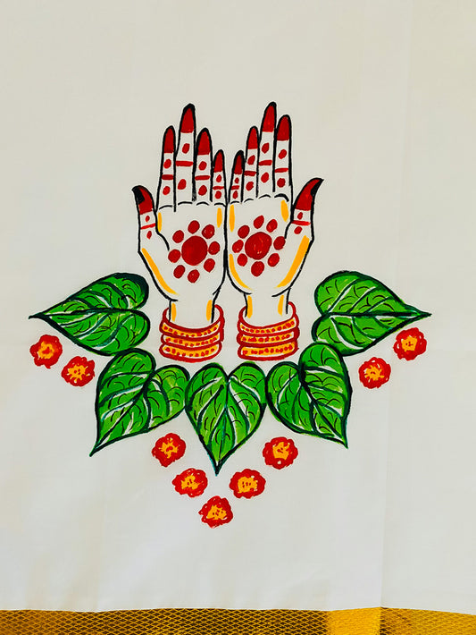 Mylaanchi Kalyanam 2 - Handpainted Dhoti
