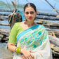 Bleeding flower 1 - Handpainted Saree