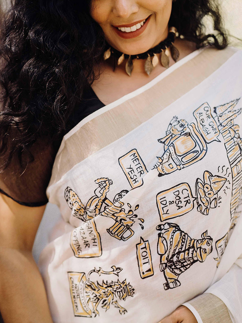 Bangelore Diaries - Handpainted Saree