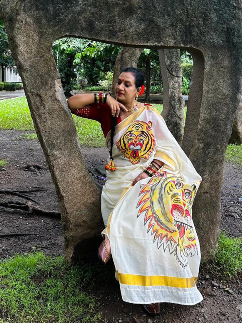Pulikali - Handpainted Saree
