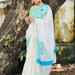 Bleeding flower 1 - Handpainted Saree