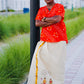 Kutty Kusrudhi - Handpainted Dhoti