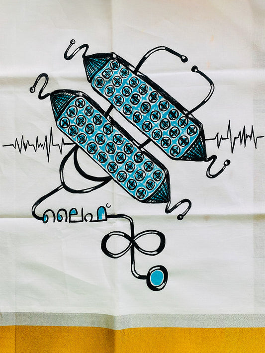 Dancing Doctor - Handpainted Dhoti