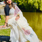 Mural Flower 1 - Handpainted Saree