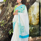 Bleeding flower 1 - Handpainted Saree