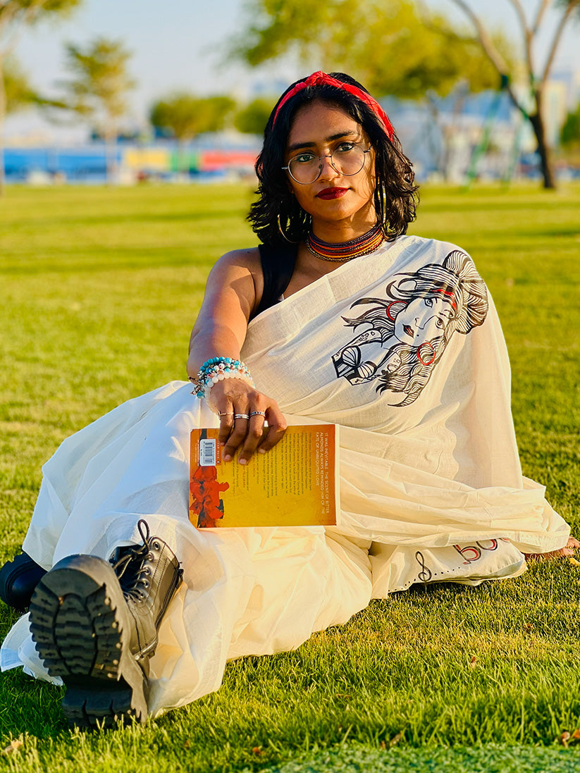 Amy Winehouse - Handpainted Saree