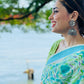Bleeding flower 1 - Handpainted Saree