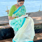 Bleeding flower 1 - Handpainted Saree