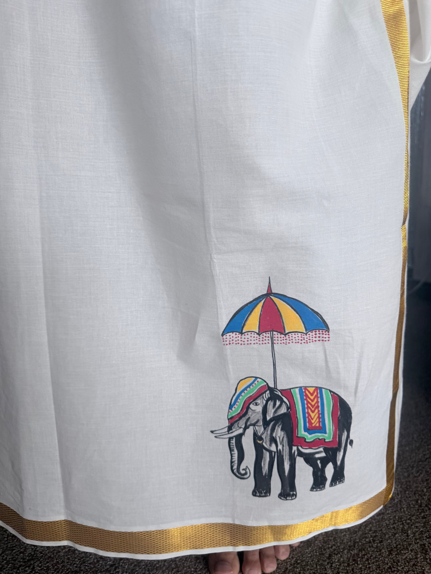 Kalpathi Theru - Handpainted Dhoti
