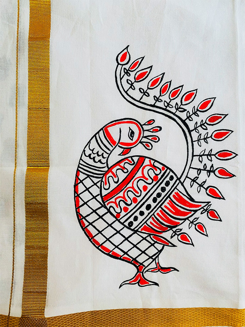 Aanamailottagam 1 - Handpainted Dhoti