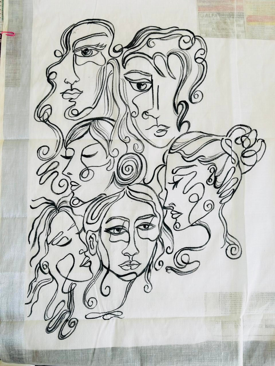 Faces Line Drawing